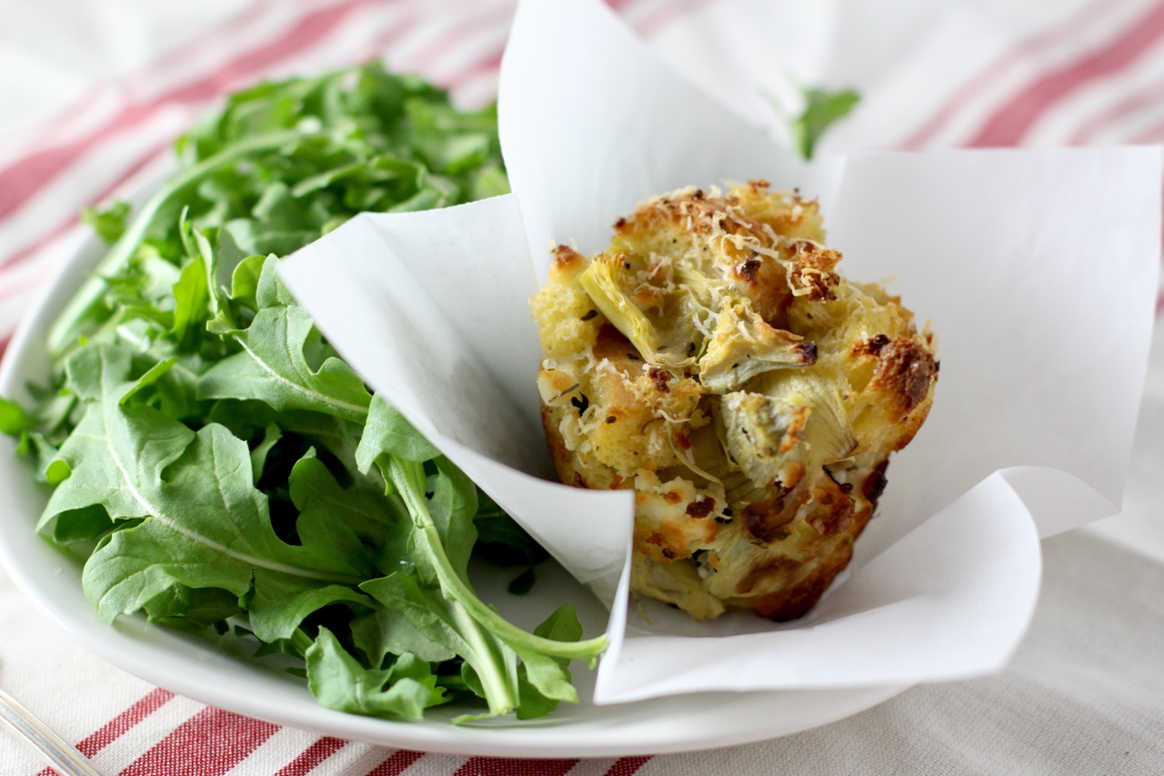 Savory Bread Pudding With Artichokes And Goat Cheese